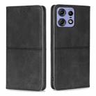 For Motorola Edge 50 Pro 5G Cow Texture Magnetic Leather Phone Case(Black) - 1