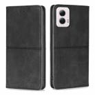 For Motorola Moto G Power 5G 2024 Cow Texture Magnetic Leather Phone Case(Black) - 1