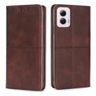 For Motorola Moto G Power 5G 2024 Cow Texture Magnetic Leather Phone Case(Dark Brown) - 1