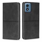 For Motorola Moto G 5G 2024 Cow Texture Magnetic Leather Phone Case(Black) - 1