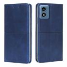 For Motorola Moto G 5G 2024 Cow Texture Magnetic Leather Phone Case(Blue) - 1