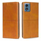 For Motorola Moto G 5G 2024 Cow Texture Magnetic Leather Phone Case(Light Brown) - 1