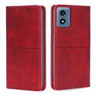 For Motorola Moto G 5G 2024 Cow Texture Magnetic Leather Phone Case(Red) - 1