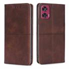 For Motorola Edge 50 Fusion 5G Cow Texture Magnetic Leather Phone Case(Dark Brown) - 1