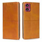 For Motorola Edge 50 Fusion 5G Cow Texture Magnetic Leather Phone Case(Light Brown) - 1