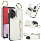For Samsung Galaxy A13 4G/5G Litchi Texture Zipper Double Buckle Card Bag Phone Case(White) - 1