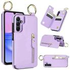 For Samsung Galaxy A15 Litchi Texture Zipper Double Buckle Card Bag Phone Case(Purple) - 1