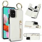 For Samsung Galaxy A51 4G Litchi Texture Zipper Double Buckle Card Bag Phone Case(White) - 1