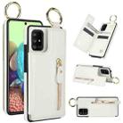 For Samsung Galaxy A71 5G Litchi Texture Zipper Double Buckle Card Bag Phone Case(White) - 1