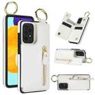 For Samsung Galaxy A72 5G Litchi Texture Zipper Double Buckle Card Bag Phone Case(White) - 1