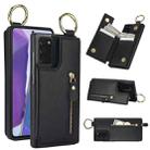 For Samsung Galaxy Note20 Litchi Texture Zipper Double Buckle Card Bag Phone Case(Black) - 1