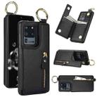 For Samsung Galaxy S20 Ultra Litchi Texture Zipper Double Buckle Card Bag Phone Case(Black) - 1