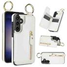 For Samsung Galaxy S23 FE 5G Litchi Texture Zipper Double Buckle Card Bag Phone Case(White) - 1