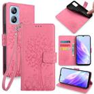 For Blackview A52 Tree & Deer Embossed Leather Phone Case(Rose Gold) - 1