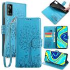 For CUBOT P40 Tree & Deer Embossed Leather Phone Case(Blue) - 1