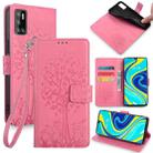 For CUBOT P40 Tree & Deer Embossed Leather Phone Case(Pink) - 1