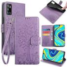 For CUBOT P40 Tree & Deer Embossed Leather Phone Case(Purple) - 1