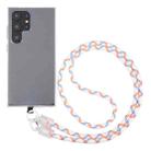 Transparent Buckle Anti-lost Strap Phone Crossbody Long Lanyard(Orange Blue White) - 1