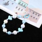 Laser Pearl Heart Bead Chain Anti-lost Short Lanyard(Blue) - 1