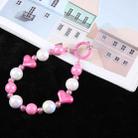 Laser Pearl Heart Bead Chain Anti-lost Short Lanyard(Rose Red) - 1