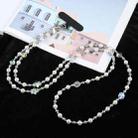 Phone Anti-lost Neck Chain Plastic Diamond Pearl Crossbody Lanyard(Grey) - 1