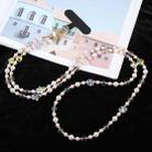 Phone Anti-lost Neck Chain Plastic Diamond Pearl Crossbody Lanyard(Pink) - 1