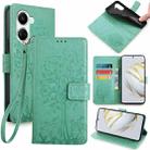 For Huawei Nova 10 SE Tree & Deer Embossed Leather Phone Case(Green) - 1