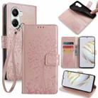 For Huawei Nova 10 SE Tree & Deer Embossed Leather Phone Case(Rose Gold) - 1