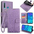 For Huawei P Smart+ 2019 / Enjoy 9S Tree & Deer Embossed Leather Phone Case(Purple) - 1