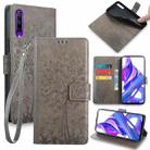 For Huawei P Smart Pro 2019 Tree & Deer Embossed Leather Phone Case(Grey) - 1