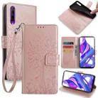 For Huawei P Smart Pro 2019 Tree & Deer Embossed Leather Phone Case(Rose Gold) - 1