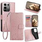 For Infinix Note 50 4G Tree & Deer Embossed Leather Phone Case(Rose Gold) - 1