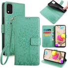 For LG K42 Tree & Deer Embossed Leather Phone Case(Green) - 1