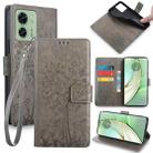 For Motorola Edge 40 5G Tree & Deer Embossed Leather Phone Case(Grey) - 1
