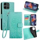 For Motorola Moto G 5G 2025 Tree & Deer Embossed Leather Phone Case(Green) - 1