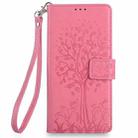 For Motorola Moto G 5G 2025 Tree & Deer Embossed Leather Phone Case(Pink) - 2