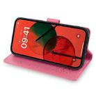 For Motorola Moto G 5G 2025 Tree & Deer Embossed Leather Phone Case(Pink) - 3