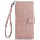 For Motorola Moto G 5G 2025 Tree & Deer Embossed Leather Phone Case(Rose Gold) - 2