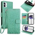 For Nothing Phone 1 Tree & Deer Embossed Leather Phone Case(Green) - 1