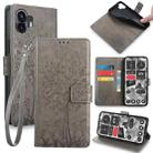 For Nothing Phone 2 Tree & Deer Embossed Leather Phone Case(Grey) - 1
