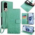 For OPPO Reno10 Pro 5G Tree & Deer Embossed Leather Phone Case(Green) - 1