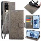 For OPPO Reno10 Pro 5G Tree & Deer Embossed Leather Phone Case(Grey) - 1