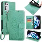 For OPPO K9S Tree & Deer Embossed Leather Phone Case(Green) - 1