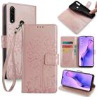 For OPPO A8 / A31 2020 Tree & Deer Embossed Leather Phone Case(Rose Gold) - 1
