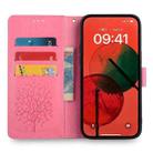 For OPPO A5 Pro 5G Global Tree & Deer Embossed Leather Phone Case(Pink) - 3