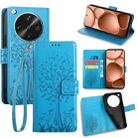 For OPPO Find X8 Ultra Tree & Deer Embossed Leather Phone Case(Blue) - 1