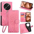 For OPPO Find X8 Ultra Tree & Deer Embossed Leather Phone Case(Pink) - 1