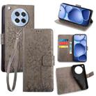 For OPPO Find X8s Tree & Deer Embossed Leather Phone Case(Grey) - 1