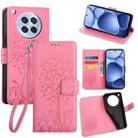 For OPPO Find X8s Tree & Deer Embossed Leather Phone Case(Pink) - 1