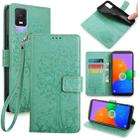 For TCL 403 Tree & Deer Embossed Leather Phone Case(Green) - 1